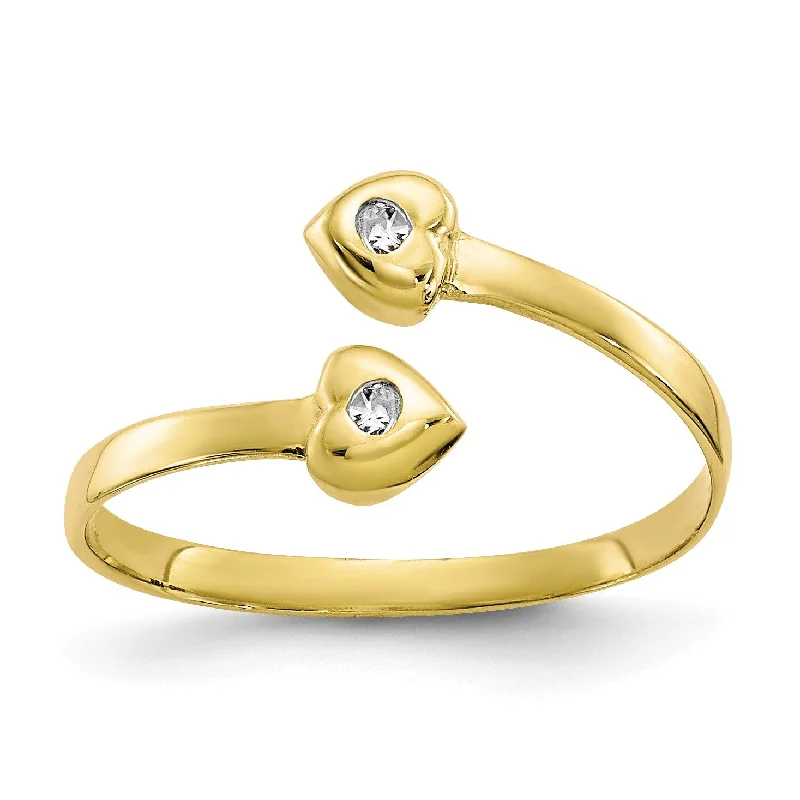 10KT Yellow Gold Cubic Zirconia 1MM Toe Ring