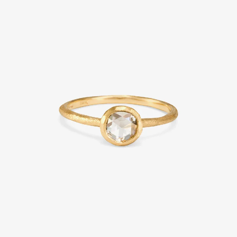 R1002W | 5mm Rose Cut Solitaire Ring