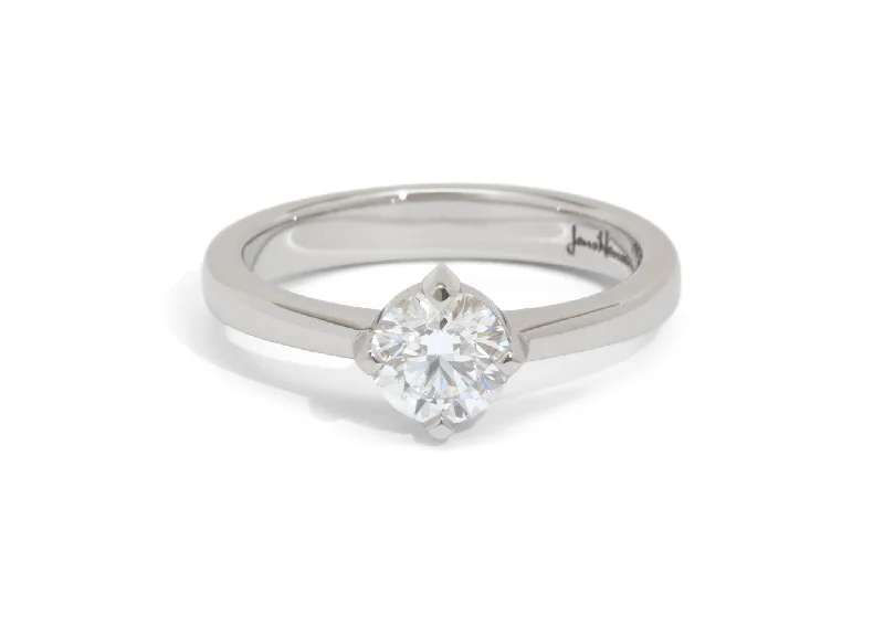 Custom Diamond Solitaire Engagement Ring, Platinum