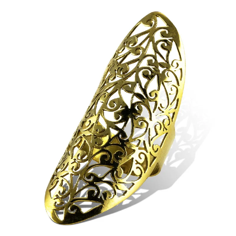 <span>RBR-010<span>: </span></span>Sacred Vine Ring - Brass