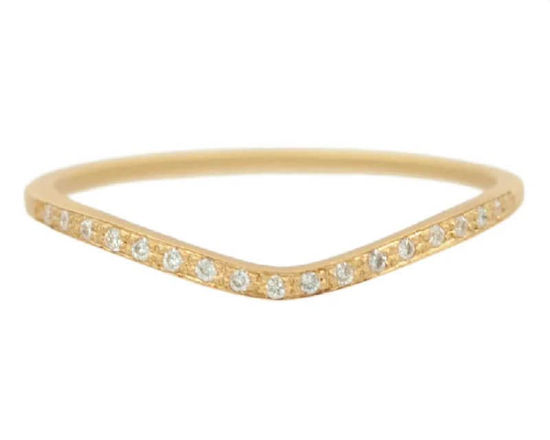 Edie White Diamond Pavé Curved Band