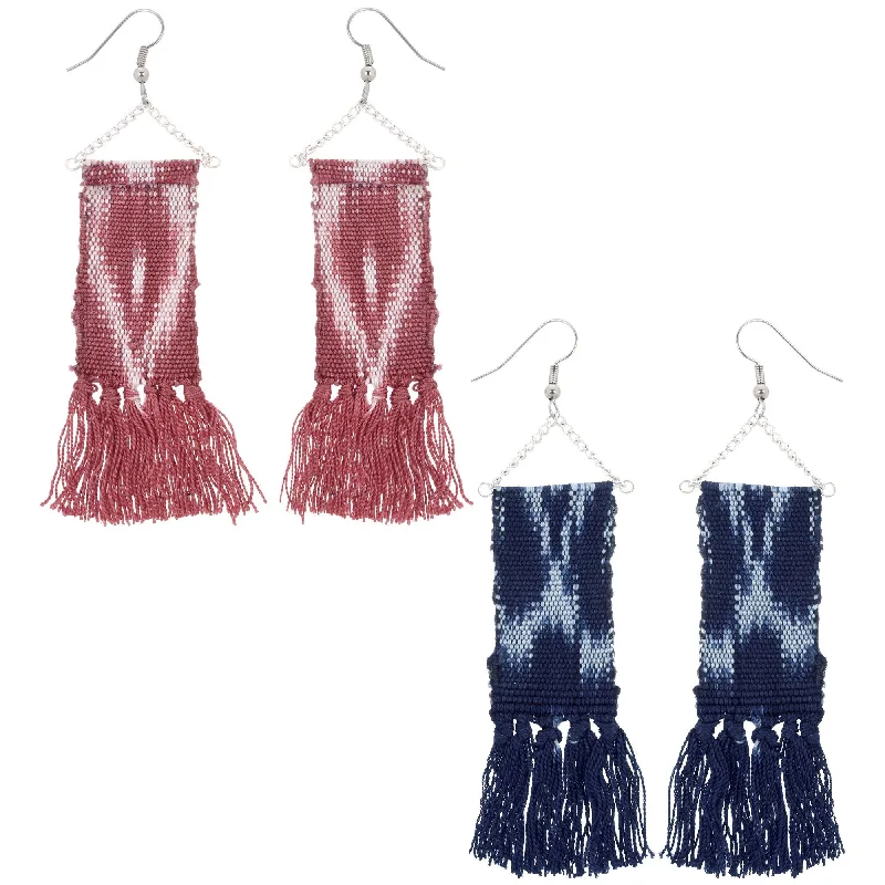 Grab Your Favorite Jewelry At The Lowest Prices Woven Ikat Fringe Earrings