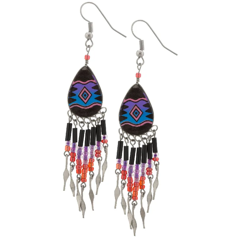 Timeless Elegance, Temporary Discounts – Act Fast Colorful Ceramic Teardrop Chandelier Earrings