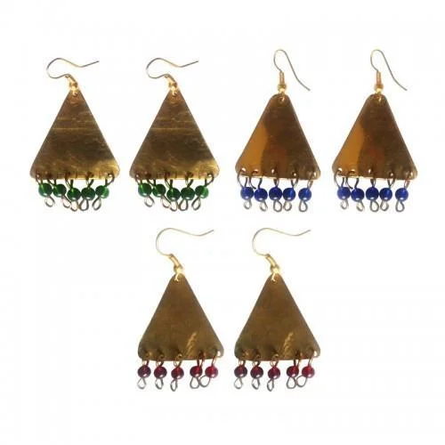 Premium Jewelry Now Available At Special Discounts Tribal Brass and Bead Earrings