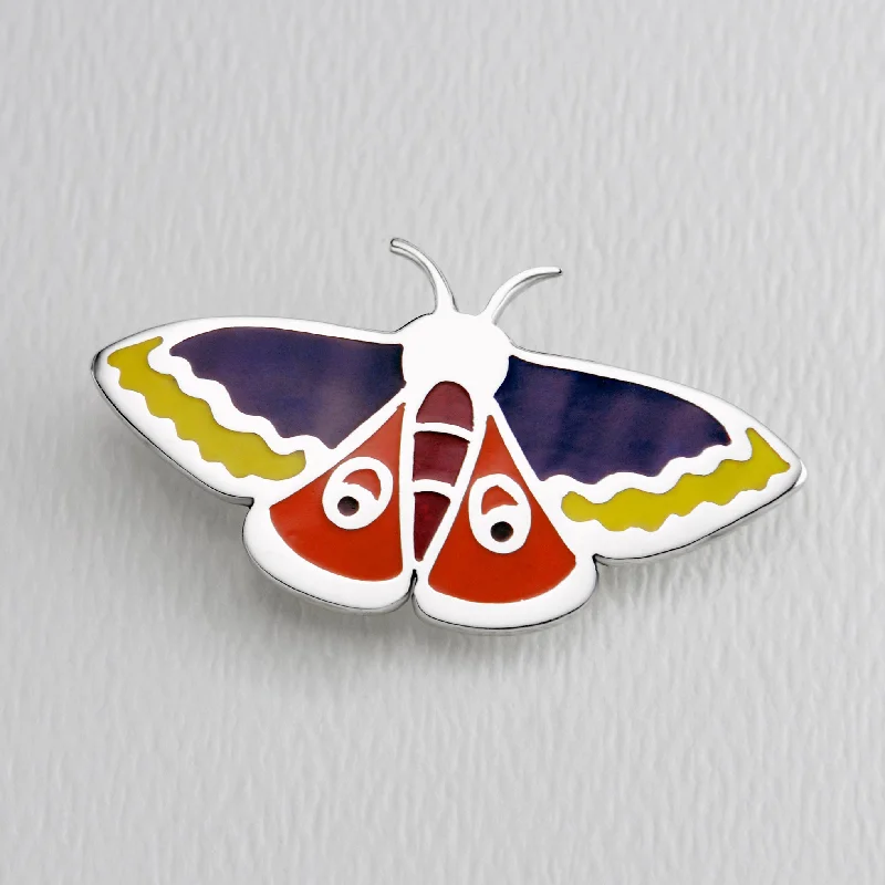 Bestselling Jewelry At Special Promotional Rates Atlas Moth Full Color Sterling & Brass Pin