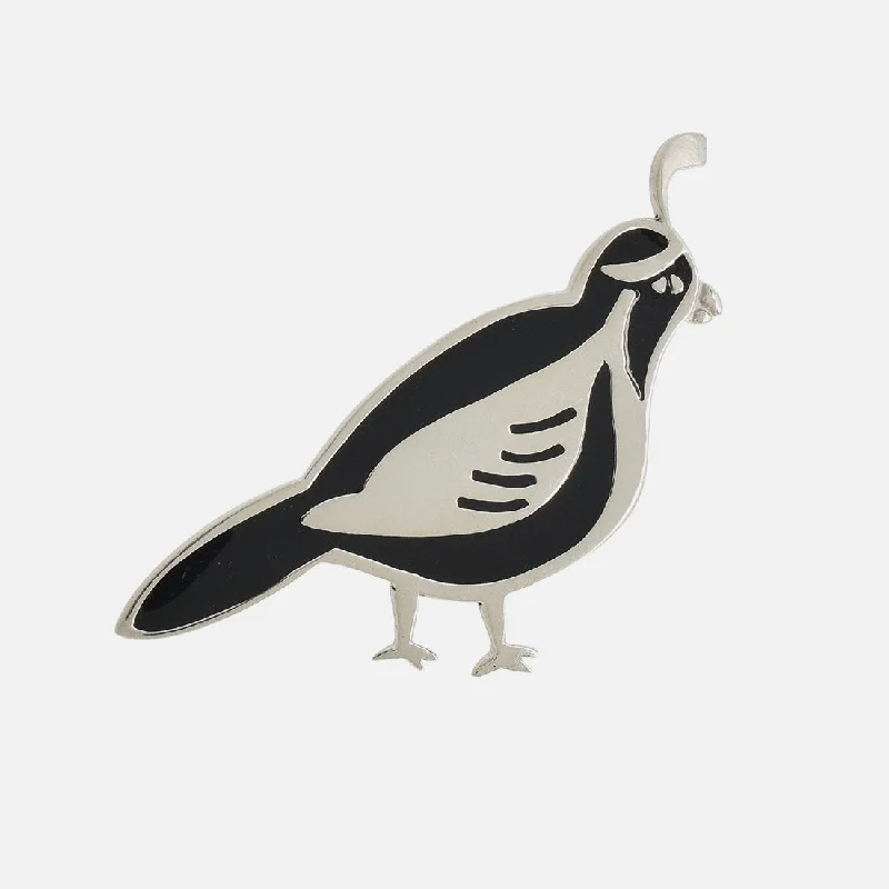 Fine Jewelry, Limited-Time Offers Available California Quail Sterling Silver Pin