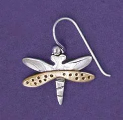 Handcrafted Jewelry Sale – Unique Designs At Low Prices Fly! Dragon Fly! Mixed Metal Earrings