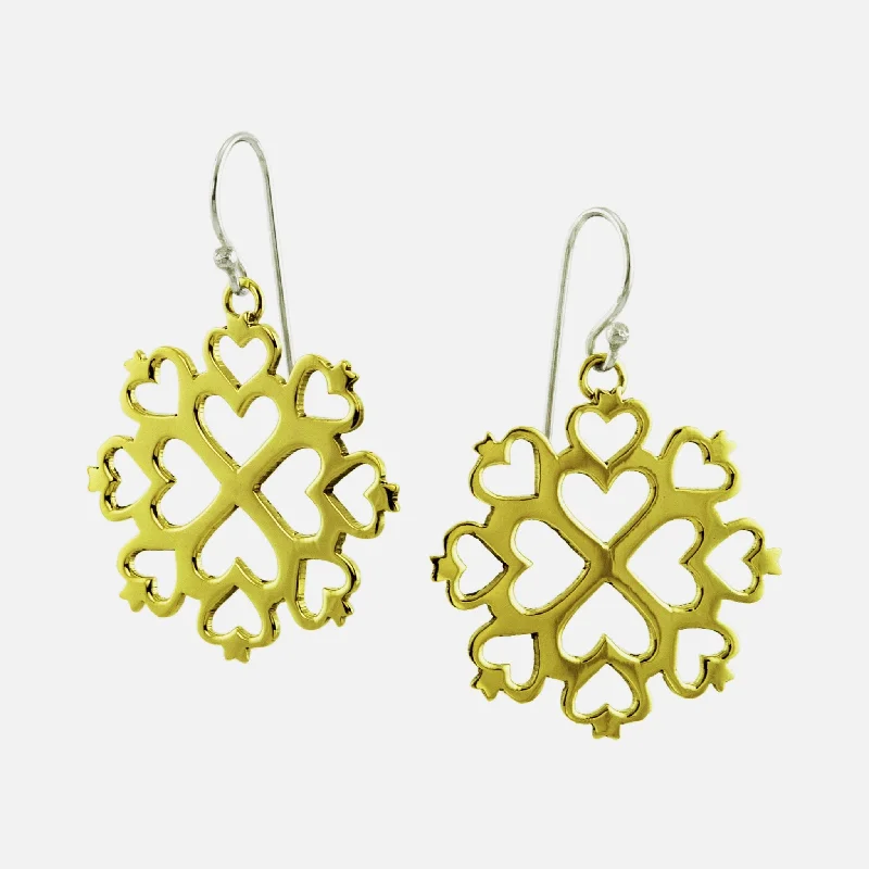 Bold And Beautiful Jewelry Now At Irresistible Prices Heart Mandala Sterling & Brass Earrings