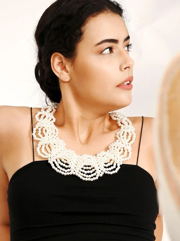 Chic, Trendy, And Affordable Jewelry Sale Odette Women Annemette Creative Pearl Statement Neckpiece