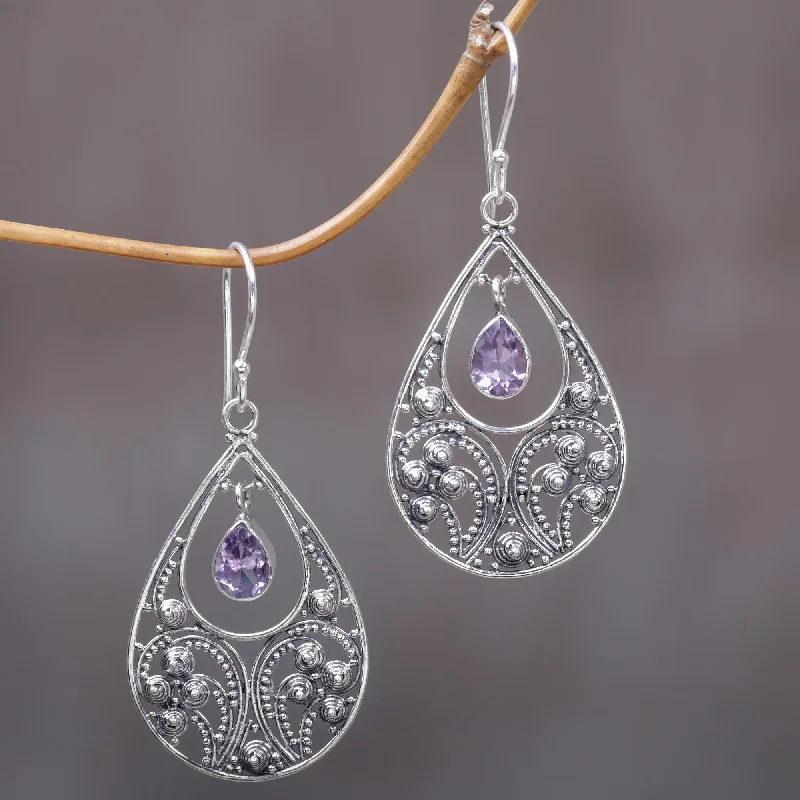 Don't Miss These Dazzling Jewelry Discounts Bali Crest Amethyst and Sterling Silver Dangle Earrings