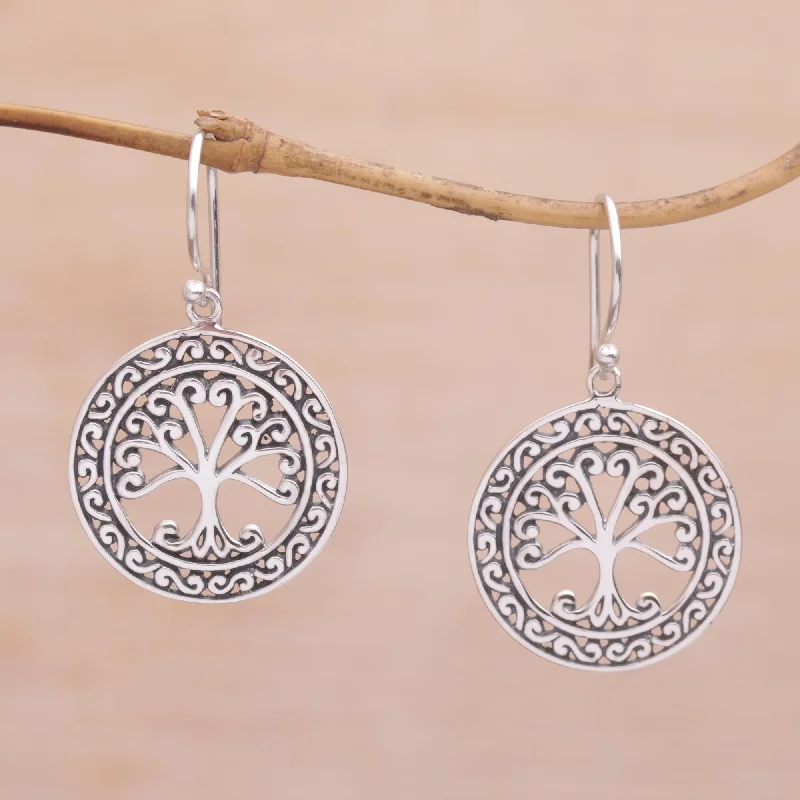 Holiday Jewelry Sale – Perfect Gifts At Great Prices Flourishing Forest Handmade in Bali 925 Sterling Silver Tree Dangle Earrings