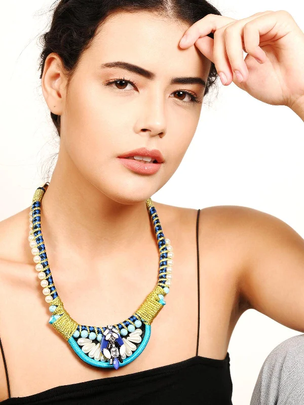 The Perfect Accessory For Less – Jewelry Sale Live Odette Women Glorious Blue Tribal Neckpiece