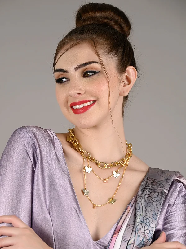 Elegant Jewelry, Exclusive Prices – Shop Now Odette Women Golden Metal Necklace