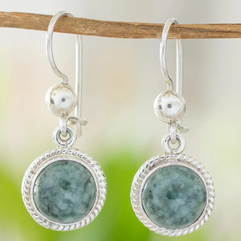 Flash Sale On Stunning Jewelry – Don't Miss Out Green Apple Medium Green Guatemalan Jade Sterling Silver Dangle Earrings