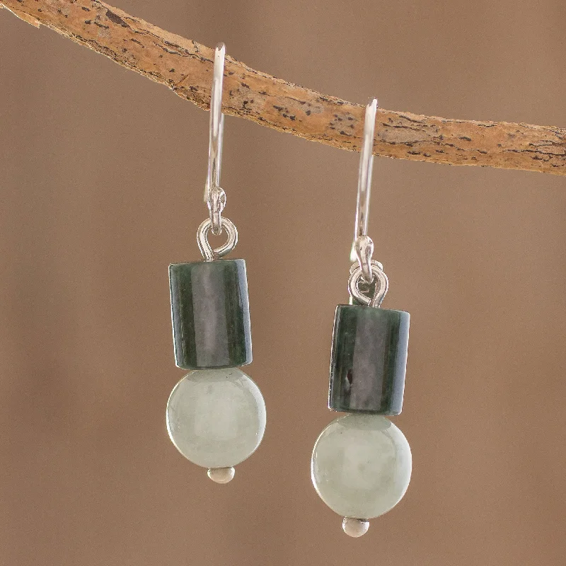 Trending Jewelry Styles Now At Limited-Time Discounts Green Nature Bi-Color Jade Dangle Earrings Crafted in Guatemala