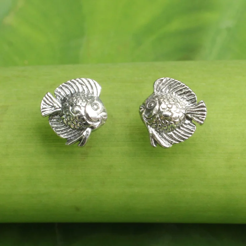 Bestselling Jewelry Now On Sale – Elevate Your Look Happy Fish Small Fish Button Earrings in Sterling Silver