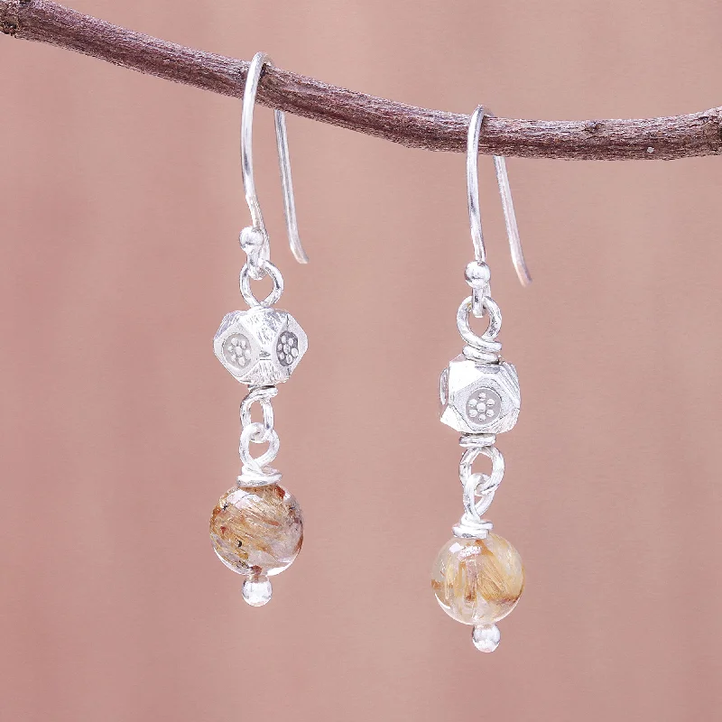 Jewelry Clearance Sale – Final Reductions Karen Rapture Rutilated Quartz and Karen Silver Dangle Earrings