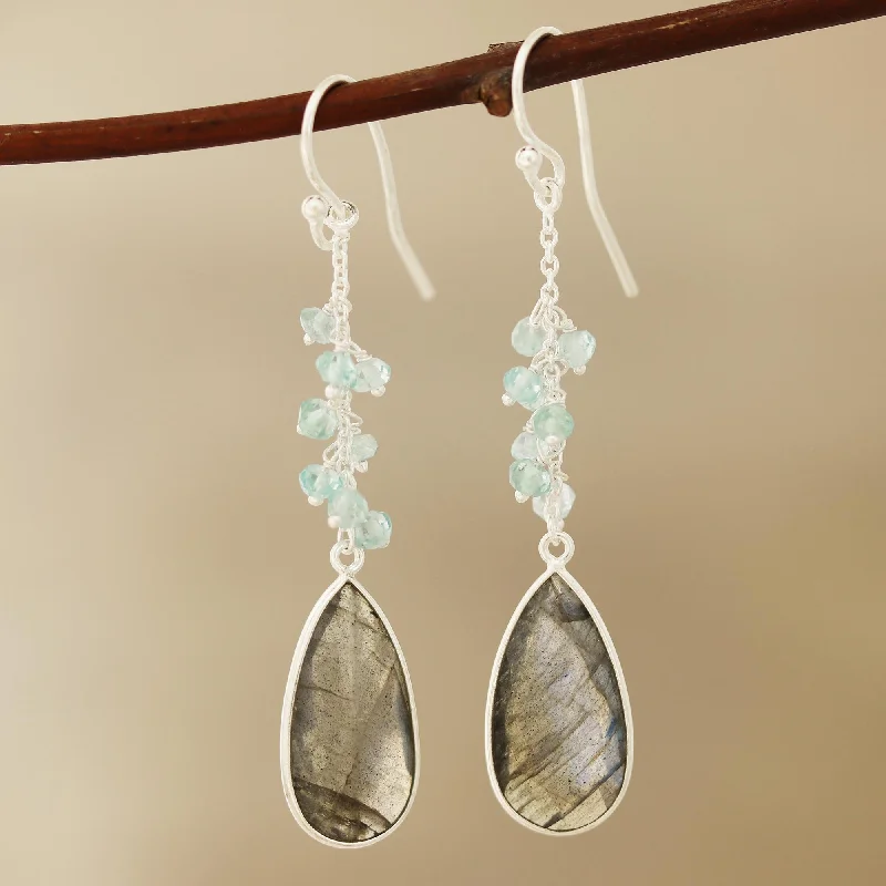 Jewelry Deals That Sparkle – Shop Today Late Sky 12-Carat Labradorite and Blue Topaz Dangle Earrings