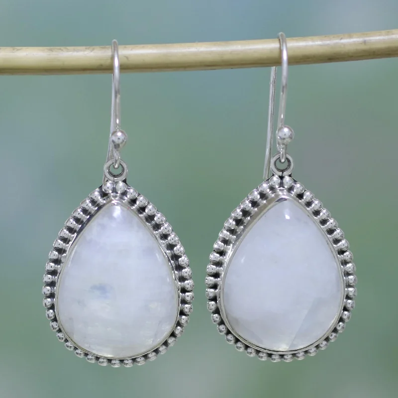 Shop Jewelry That Shines Without The High Price Mystical Charm Rainbow Moonstone and Sterling Silver Earrings from India