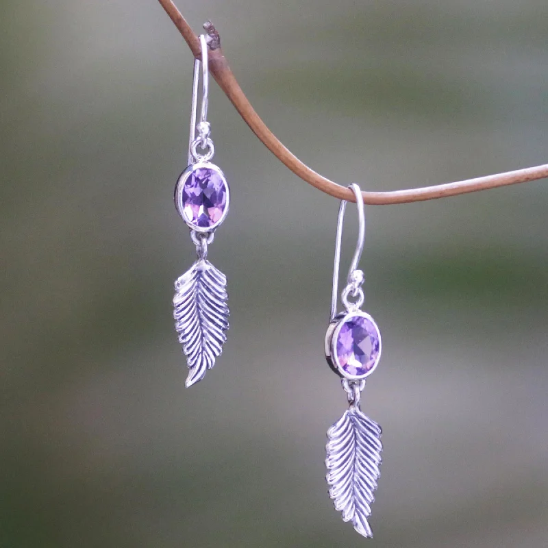 Limited-Stock Jewelry Sale – Once It's Gone, It's Gone Passionate Hope Handmade Sterling Silver and Amethyst Dangle Earrings