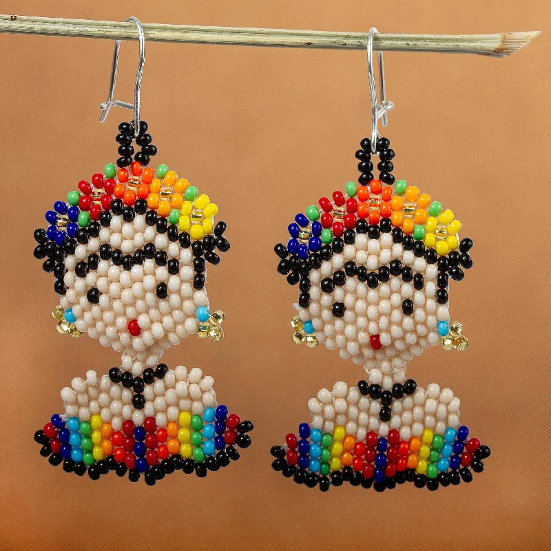 Get Ready To Sparkle – Special Jewelry Discounts Rainbow Frida Handmade Multicolored Beaded Frida Earrings