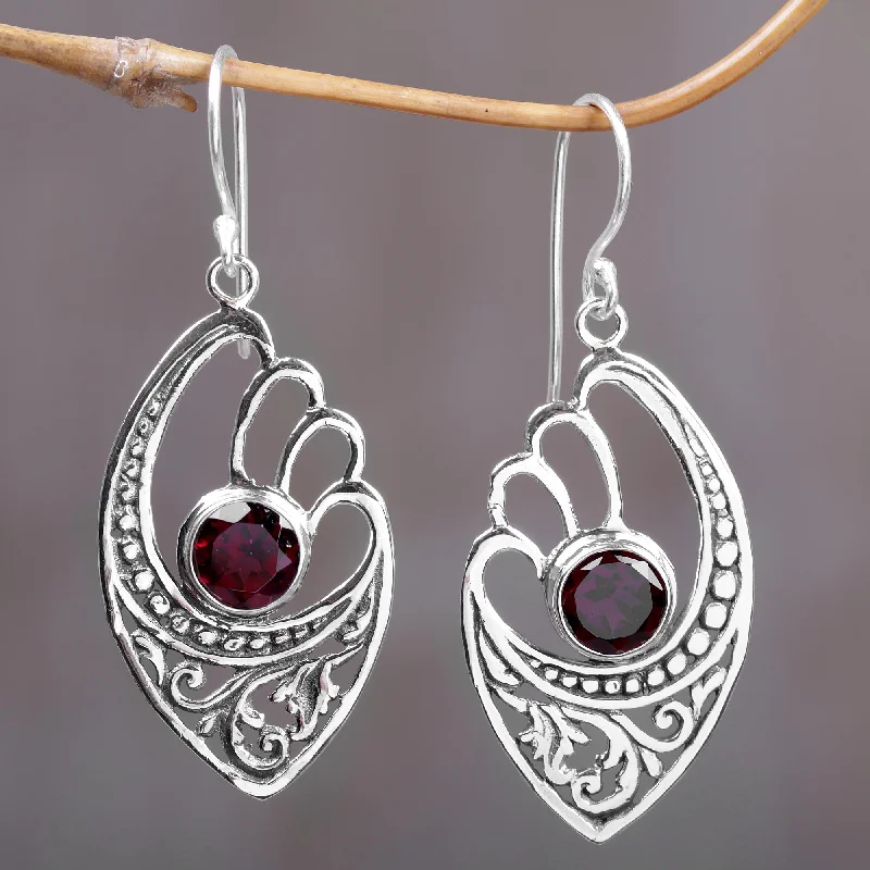 Special Sale On Handcrafted Jewelry – Shop Today Red Wings 2 Carats Garnet and Sterling Silver Balinese Earrings