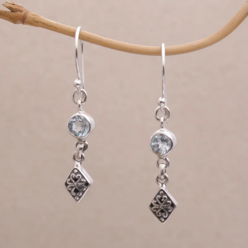 The Biggest Jewelry Sale Of The Year Is Here Sky Serenade Blue Topaz and Sterling Silver Dangle Earrings from Bali