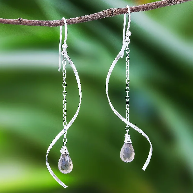 Once-A-Year Jewelry Deals – Shop Before They’Re Gone Solar Spin Smoky Quartz Dangle Earrings with Sterling Spirals