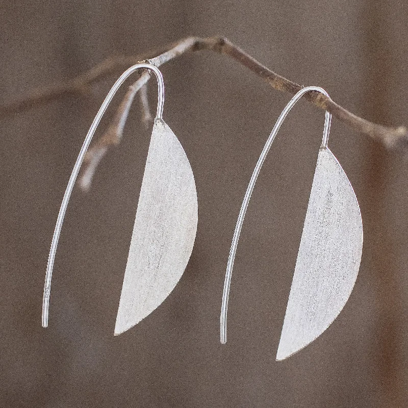 Luxury Handcrafted Jewelry For Elegant Looks Subtle Nature Modern Sterling Silver Drop Earrings from Guatemala