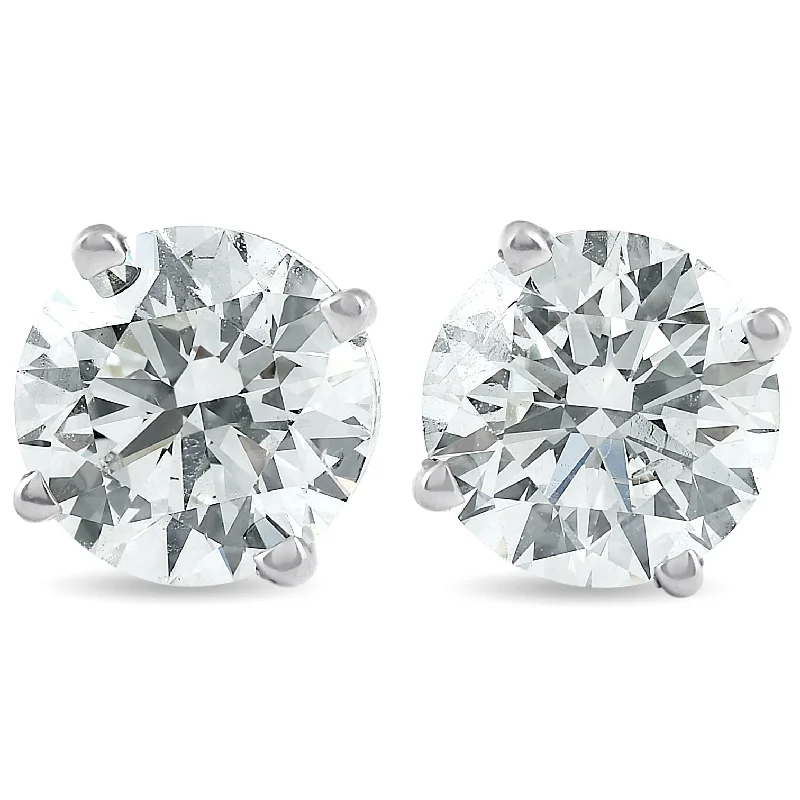 2 Ct Platinum Diamond Screw Back Studs Enhanced