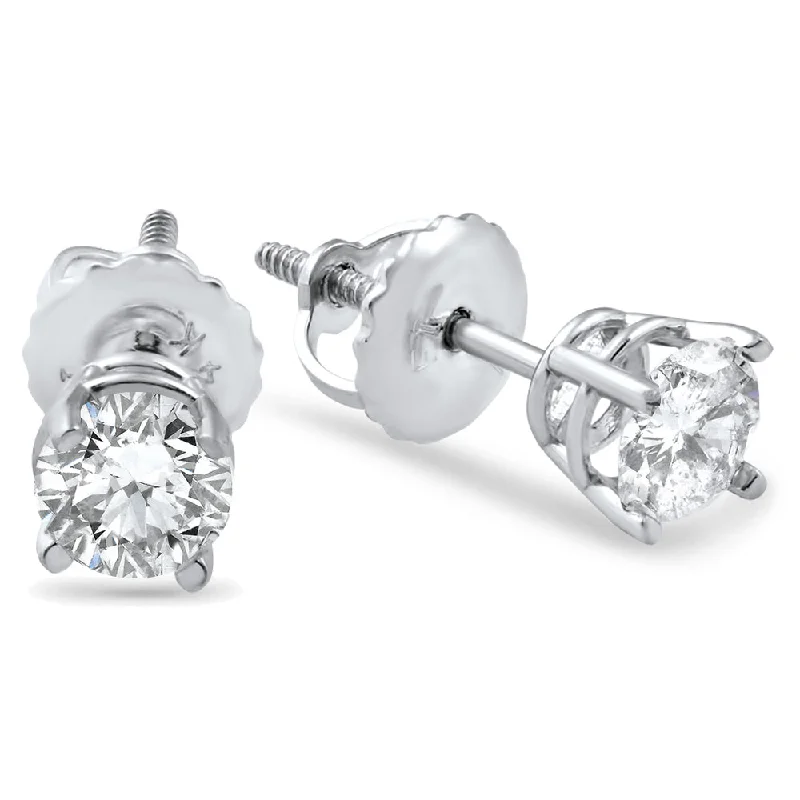 3/8ct Diamond Screw Back Studs 14K White Gold