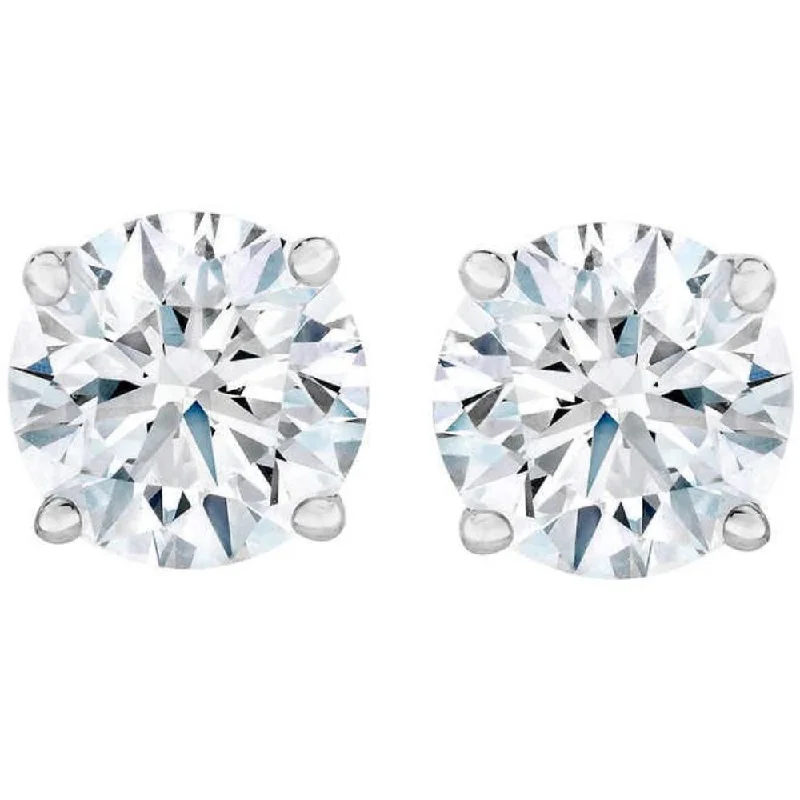 4.23 cttw Round Diamond Studs 14k White Gold