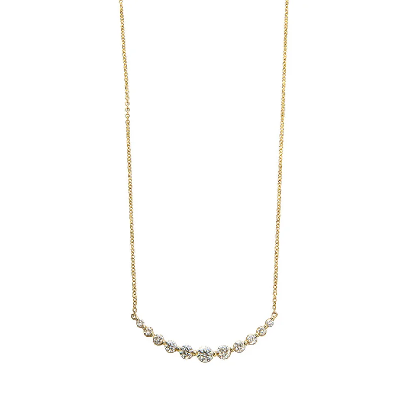 1ct Graduated Diamond 14K Yellow Gold Necklace