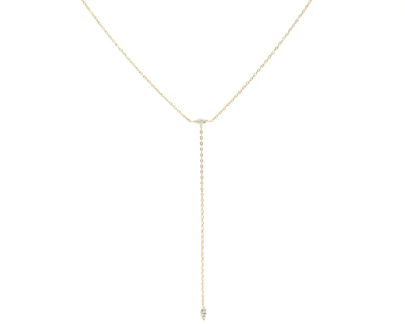 Blue Hour Diamond Lariat Necklace