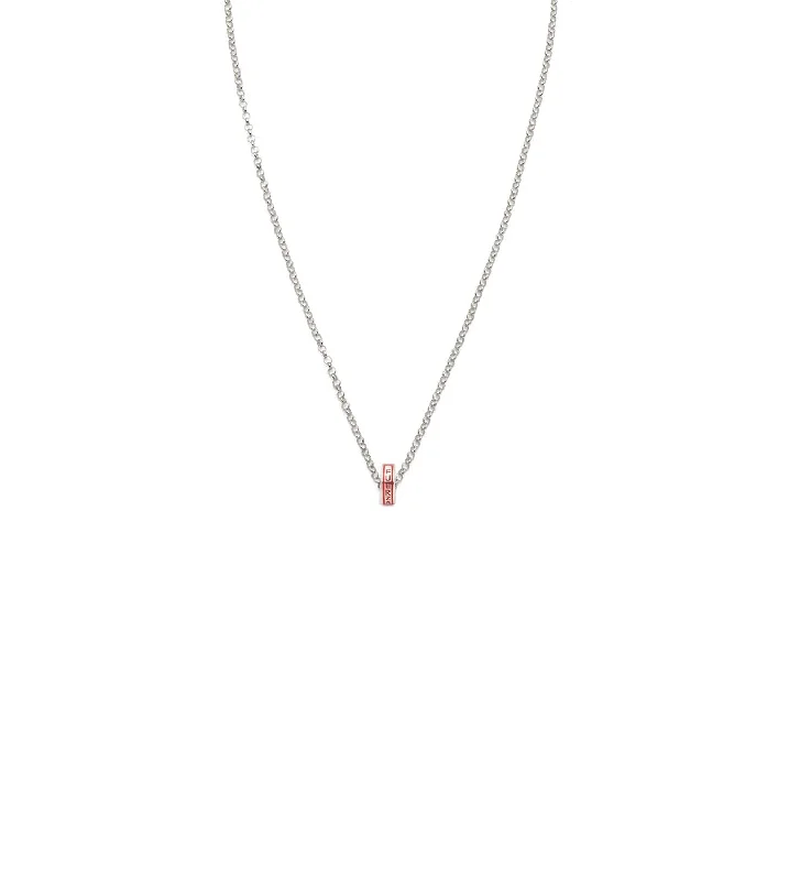 Strength : Heart Beat Fine Belcher Chain Necklace White Gold