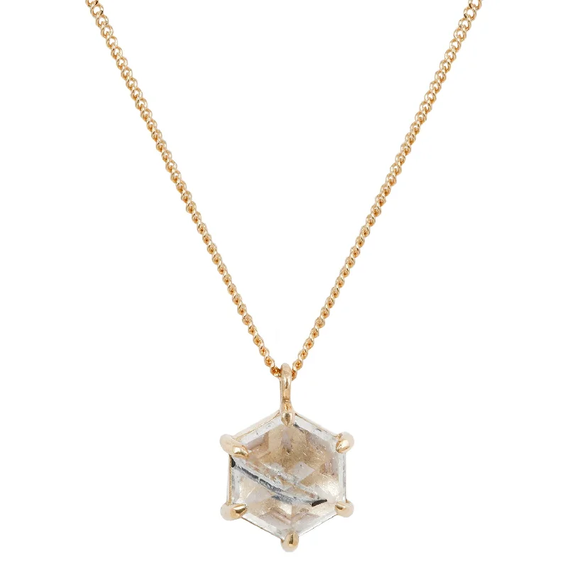 Large Quartz Hexagon Necklace