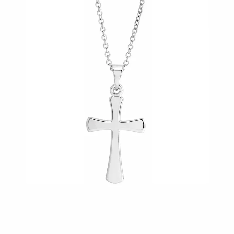 Small Cross Pendant in White Gold