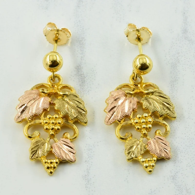 Trending Jewelry Styles Now At Limited-Time Discounts 10k Two Tone Gold Drop Leaf Stud Earrings