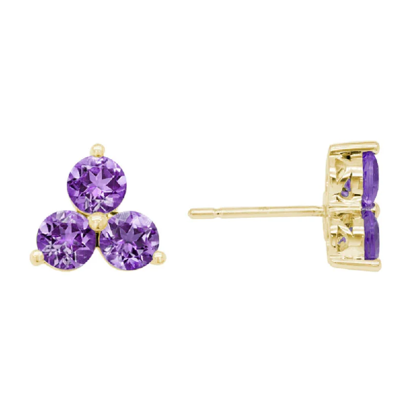 Limited-Stock Jewelry Sale – Once It's Gone, It's Gone 14k Amethyst Flower Stud Earrings