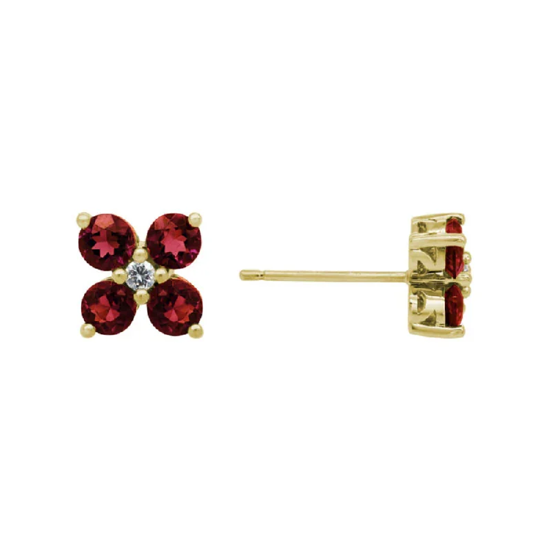 Shop Trending Jewelry With Exclusive Savings 14k Garnet Flower Stud Earrings