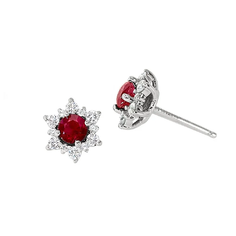 Affordable Luxury Jewelry For Every Occasion 14k Ruby Snowflake Stud Earrings