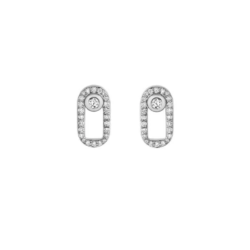 Fashion-Forward Jewelry At Incredible Prices 14K White Gold Diamond Pave Stud Earrings