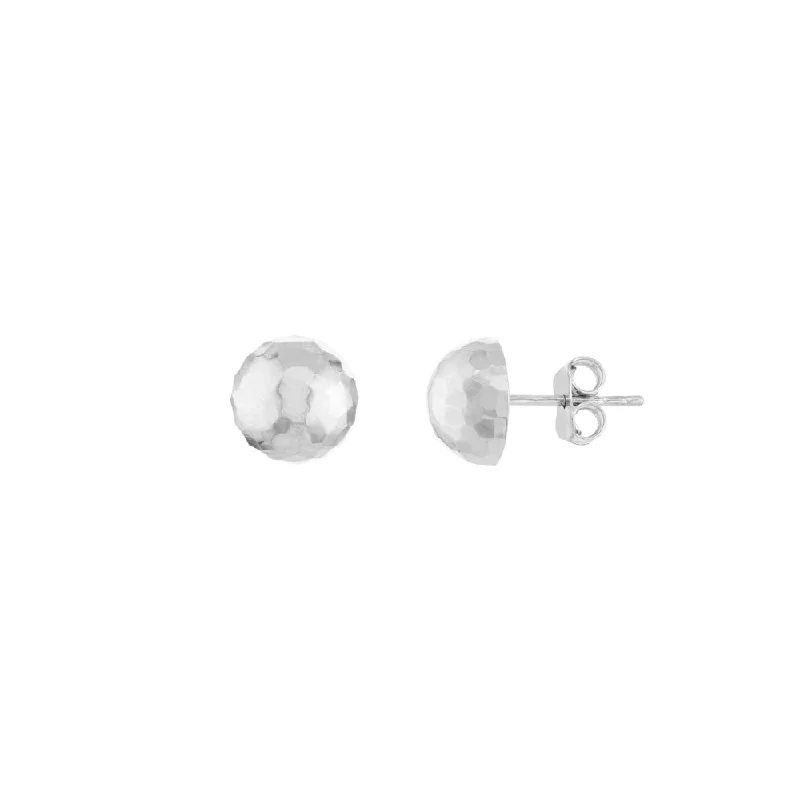 Huge Savings On Timeless Jewelry Collections 14k White Gold Textured Dome Stud Earrings