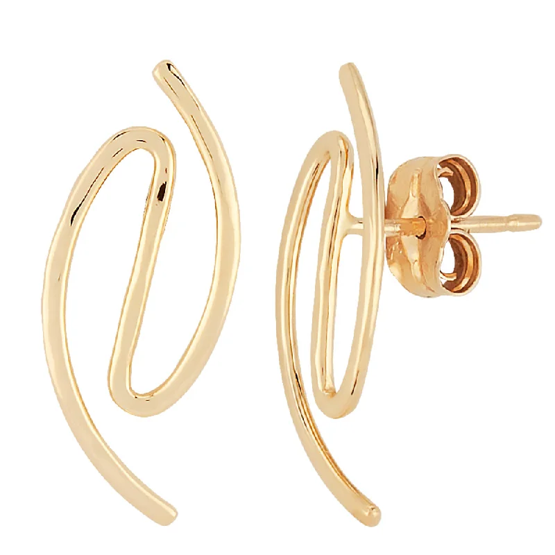 Trending Jewelry Styles Now At Limited-Time Discounts 14k Yellow Gold Squiggle Stud Earrings