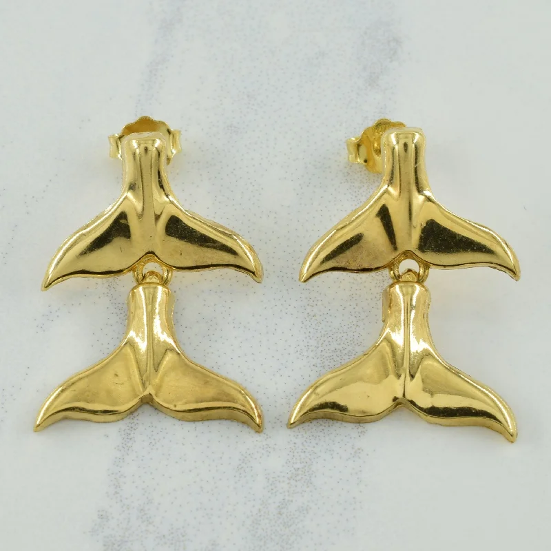 Flash Sale On Exquisite Jewelry – Don't Miss Out 14k Yellow Gold Whale Tale Stud Earrings