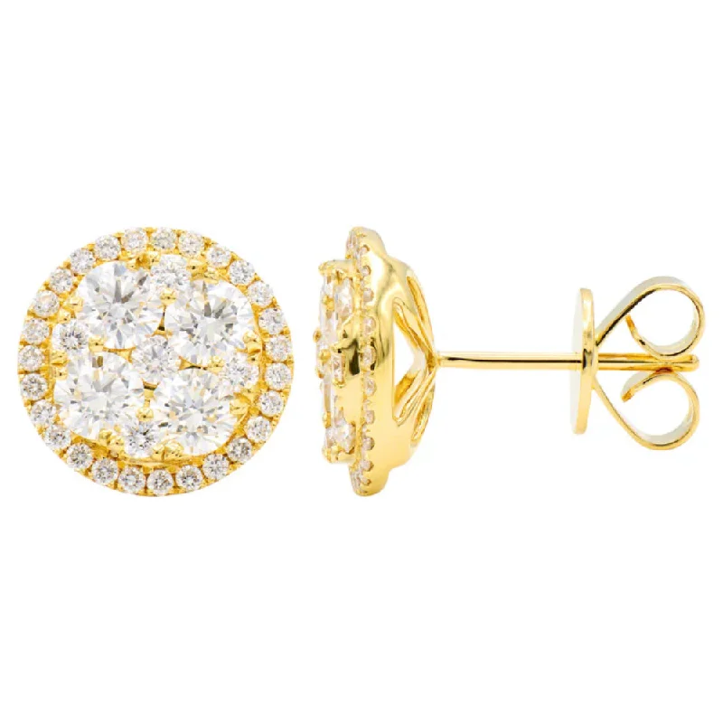 Limited-Stock Jewelry Clearance – Grab Your Favorites Now 18k Diamond Cluster Stud Earrings