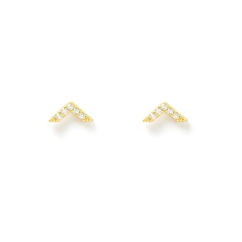 Clearance Sale On High-End Jewelry Collections Arrow Gold and Zircon Stud Earrings