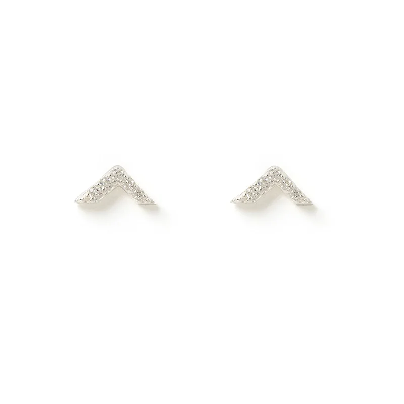 Exclusive Online Discounts On Stylish Jewelry Arrow Silver and Zircon Stud Earrings