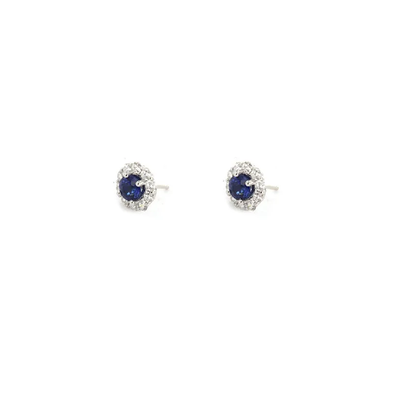 Flash Sale On Stunning Jewelry – Don't Miss Out Blue Sapphire & Diamond Stud Earrings