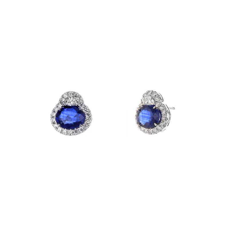 Trending Jewelry Styles Now At Limited-Time Discounts Blue Sapphire & Diamond Stud Earrings